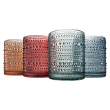 Tonal Hobnail Lowball Glassware, Set of 4