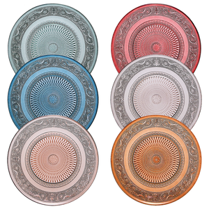 Tonal Vintage Glass Plate, Set of 6