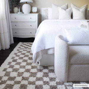 Boutique Rugs Kieu Taupe Checkered Shag Rug - view 3