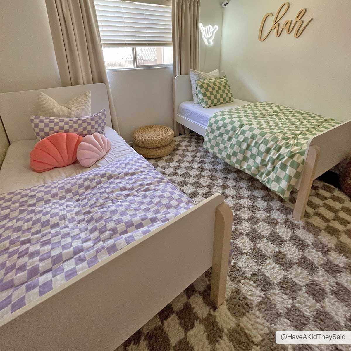 Boutique Rugs Kieu Taupe Checkered Shag Rug - view 5