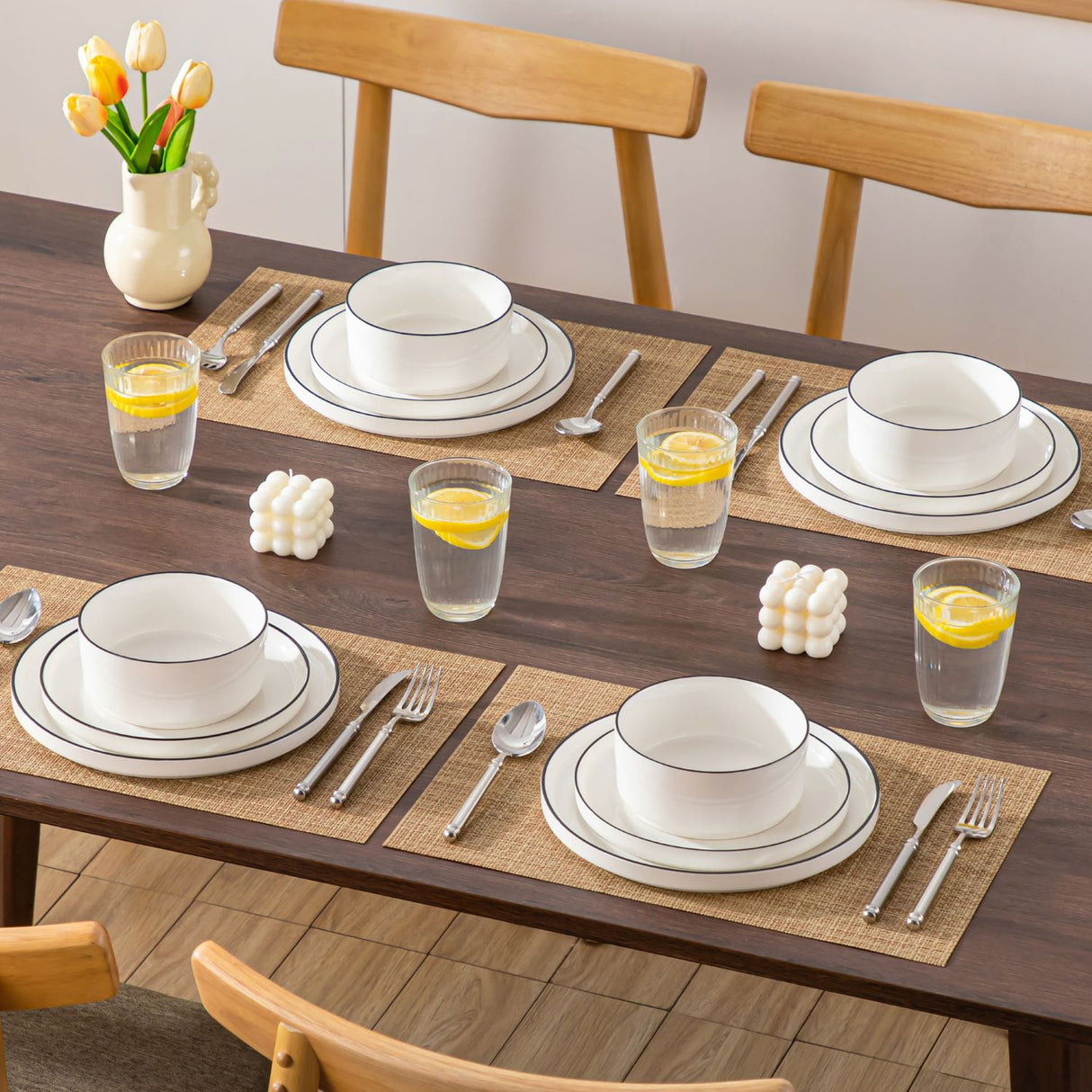 Leah 12 Piece Dinnerware Set for 4