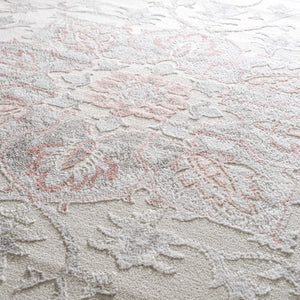Calum Pink Floral Thick Area Rug - Clearance