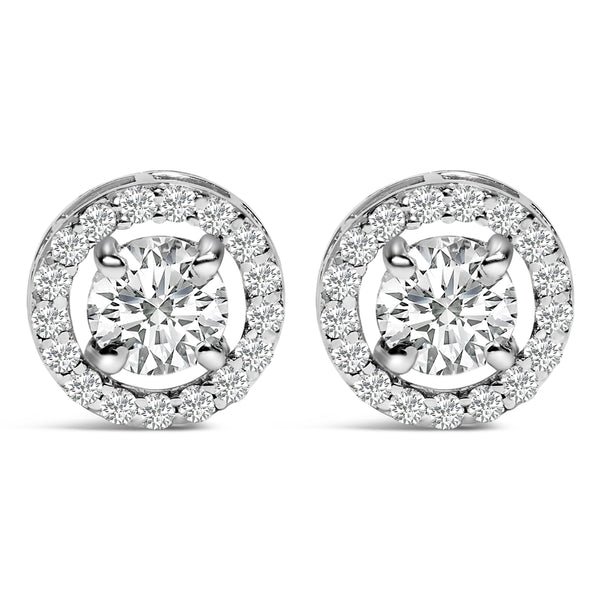 Men's 14K White Gold 1 3/4 Cttw Lab Grown Diamond Halo Cufflink
