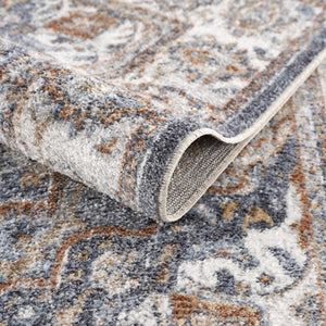 Aurum Blue & Beige Washable Area Rug - Clearance