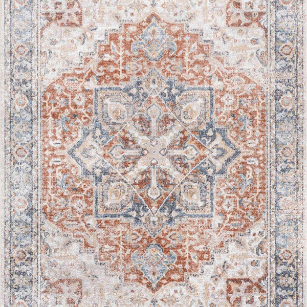 Neta Red & Blue Flat Pile Washable Rug