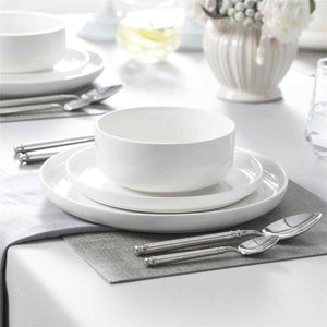 Luna Marble Grey 12 Piece Dinnerware Set
