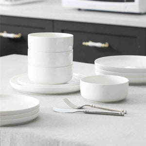 Luna Marble Grey 12 Piece Dinnerware Set