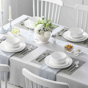 Luna Marble Grey 12 Piece Dinnerware Set