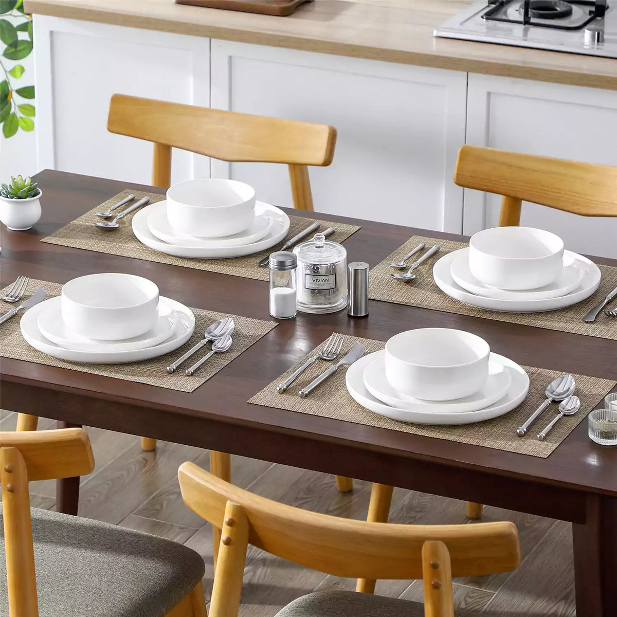 Luna Marble Pink 24 Piece Dinnerware Set for 8