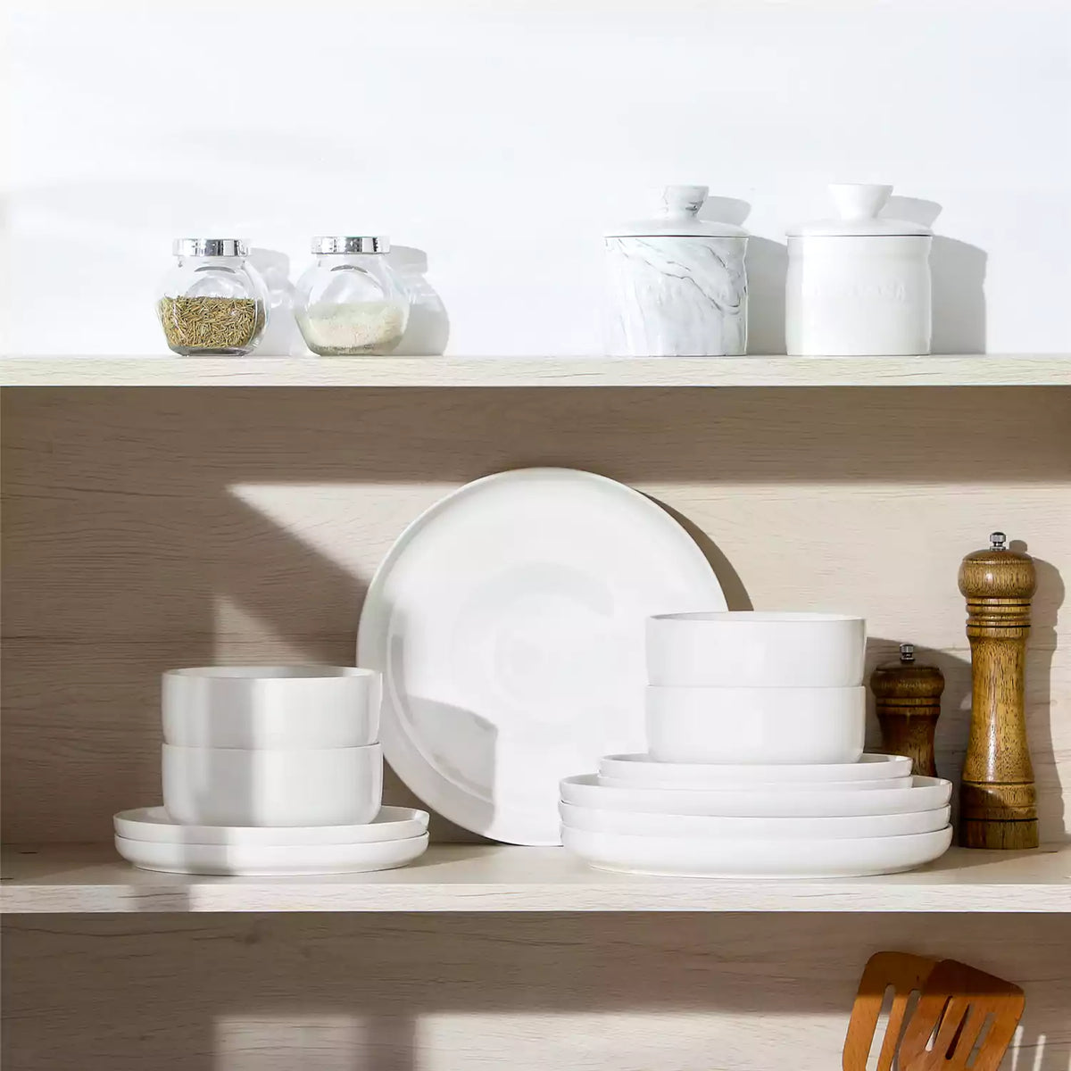 Luna Marble Blue 24 Piece Dinnerware Set for 8