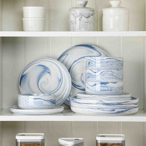 Luna Marble Grey 12 Piece Dinnerware Set