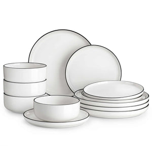 Luna Marble Grey 12 Piece Dinnerware Set