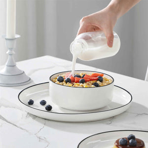 Luna Marble Grey 12 Piece Dinnerware Set