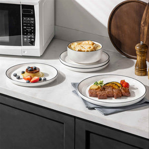 Luna Marble Blue 12 Piece Dinnerware Set