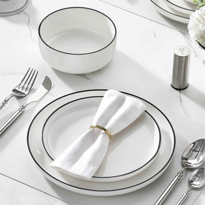 Luna Marble Grey 12 Piece Dinnerware Set