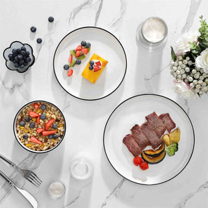 Luna Marble Grey 12 Piece Dinnerware Set