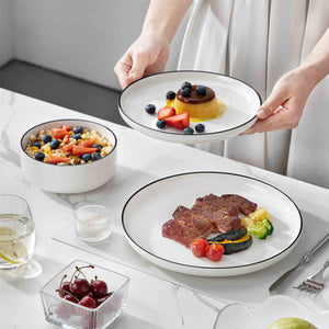 Luna Marble Grey 12 Piece Dinnerware Set