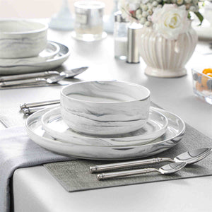 Luna Marble Pink 12 Piece Dinnerware Set