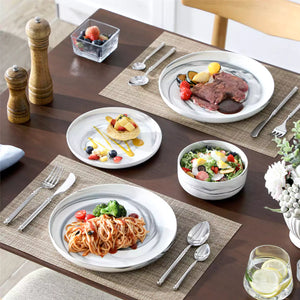 Luna Marble Grey 24 Piece Dinnerware Set for 8