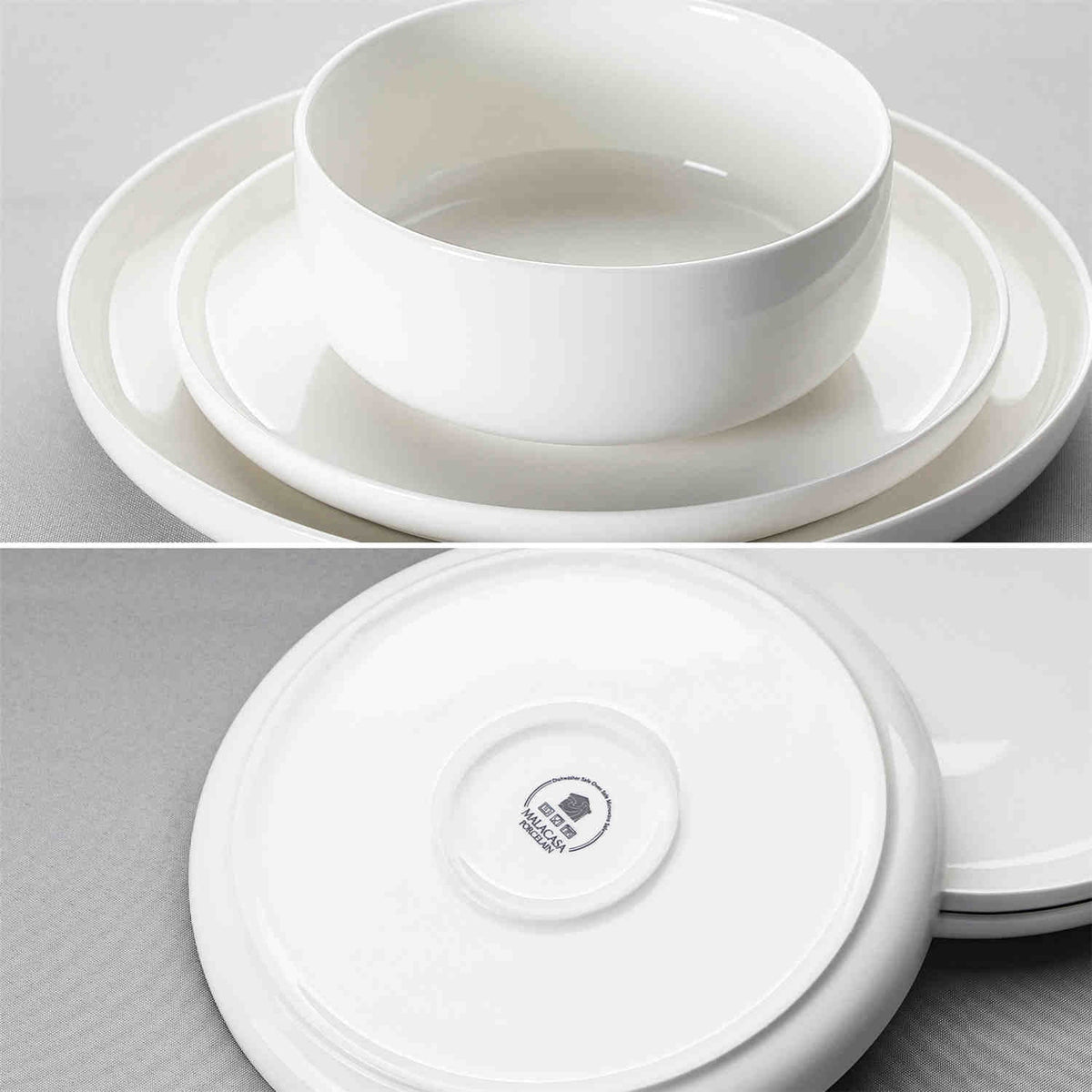 Luna Marble Grey 18 Piece Dinnerware Set