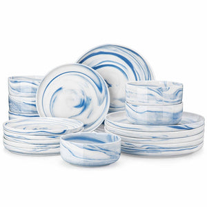 Luna Marble Grey 18 Piece Dinnerware Set
