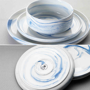 Luna Marble Grey 18 Piece Dinnerware Set