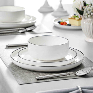 Luna Marble Grey 18 Piece Dinnerware Set