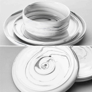 Luna Marble Grey 18 Piece Dinnerware Set