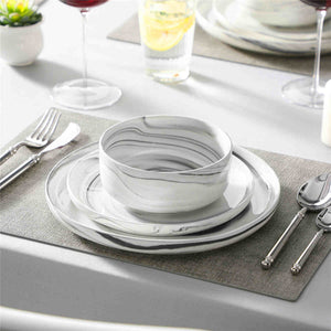Luna Marble Grey 18 Piece Dinnerware Set