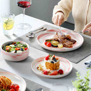 Luna Marble Grey 18 Piece Dinnerware Set