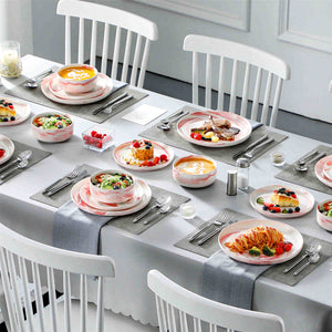 Luna Marble Grey 18 Piece Dinnerware Set