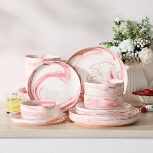 Luna Marble Grey 18 Piece Dinnerware Set
