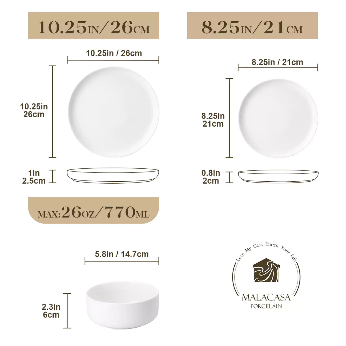 Luna Marble Grey 12 Piece Dinnerware Set
