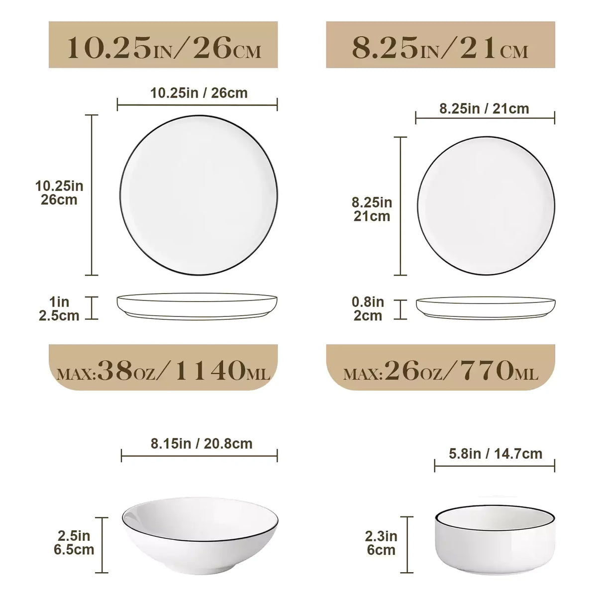 Luna 24 Piece Dinnerware Set for 6