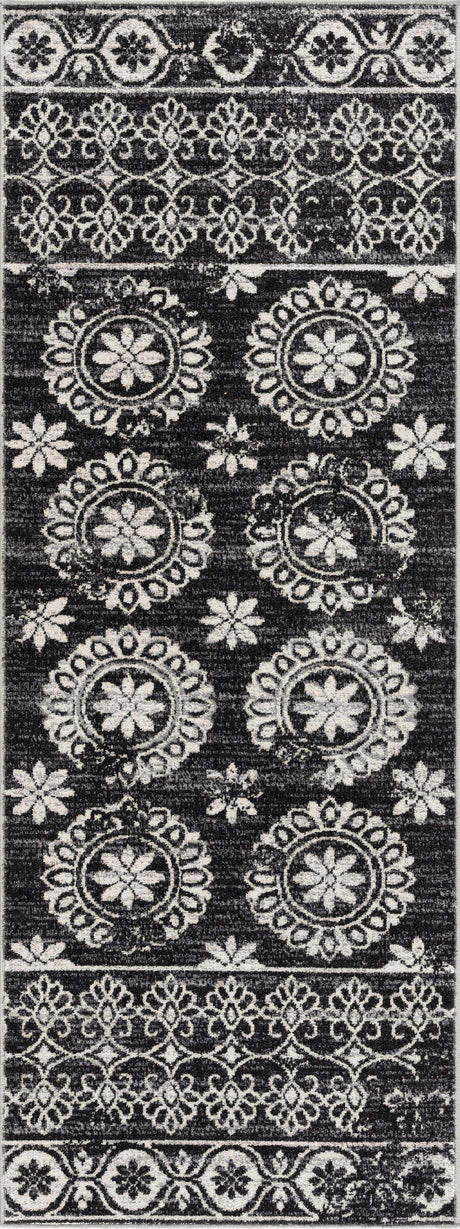 Kahraman Black & White Washable Rug