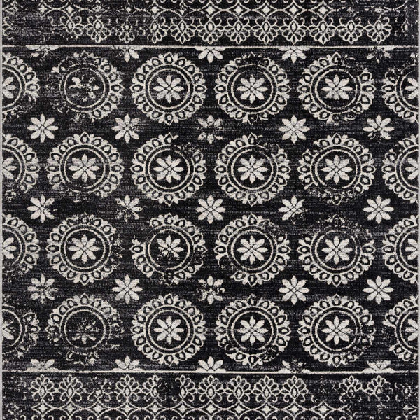 Kahraman Black & White Washable Rug