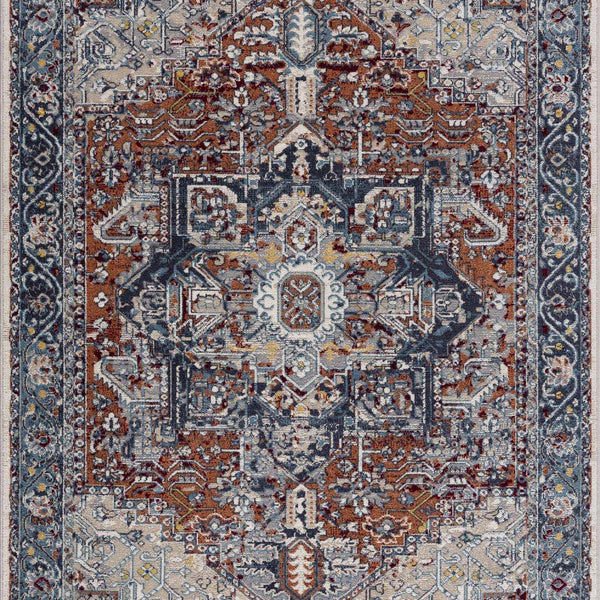 Cabacungan Blue & Rust Washable Area Rug - Clearance