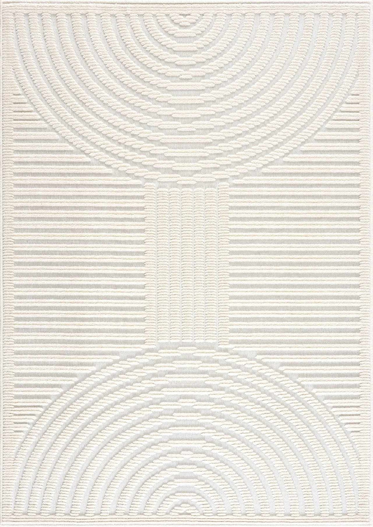 Deron White Washable 3D Rug