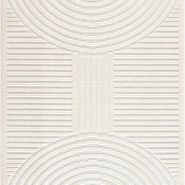 Deron White Washable 3D Rug