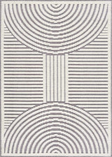 Deron Gray Rainbow Washable Rug