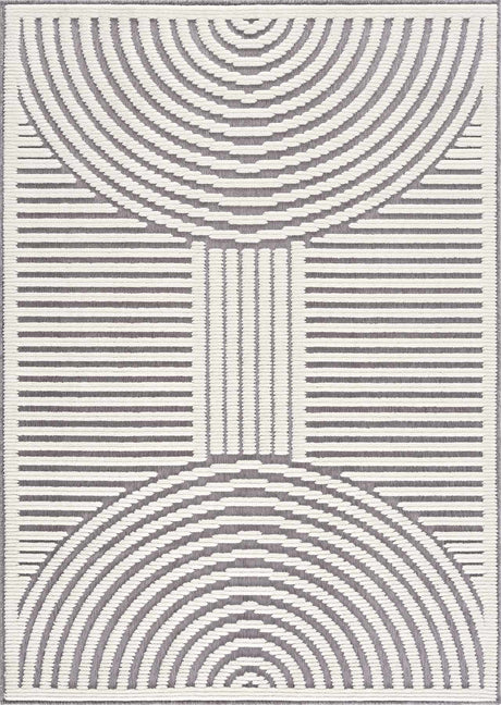 Deron Gray Rainbow Washable Rug