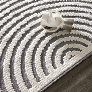 Deron Gray Rainbow Washable Rug