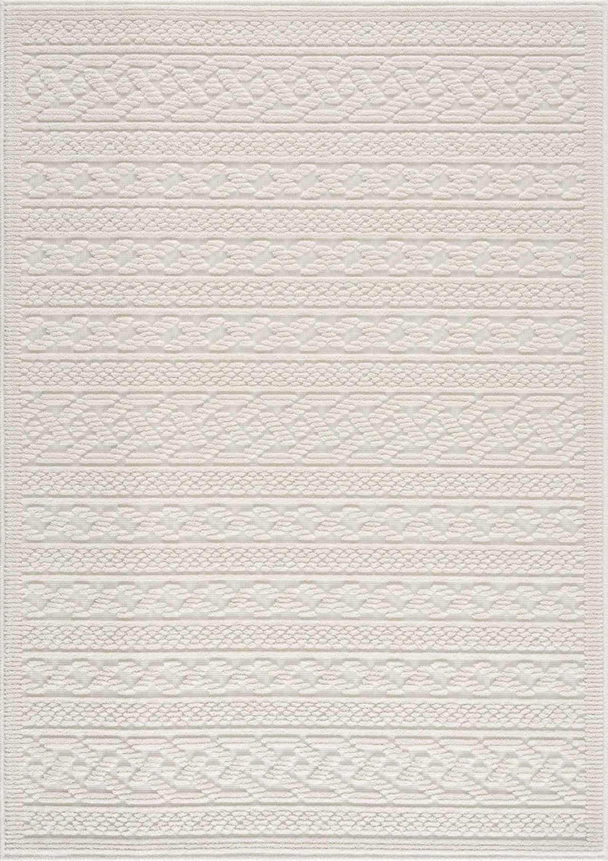 Fadey White 3D Washable Rug