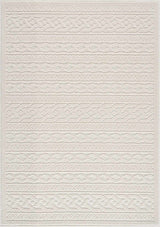 Fadey White 3D Washable Rug