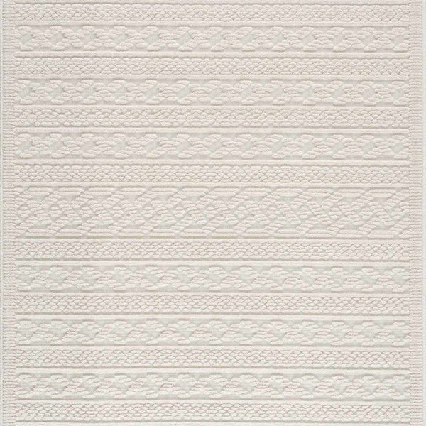 Fadey White 3D Washable Rug