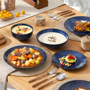 Lydia 16 Piece Starry Blue Dinnerware Set