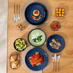 Lydia 16 Piece Starry Blue Dinnerware Set