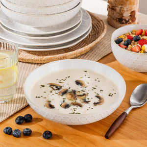 Lydia 16 Piece Antique White Dinnerware Set