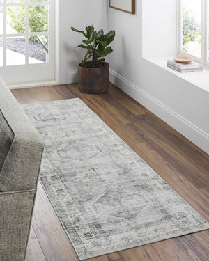 Laran Sage Distressed Washable Area Rug