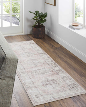 Laran Taupe Distressed Washable Area Rug